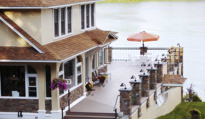 deck overlooking lake george