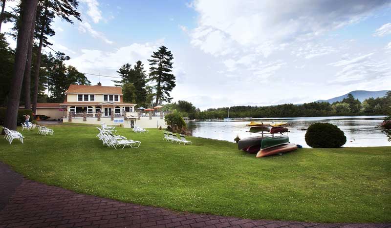 Canoes on lawn area